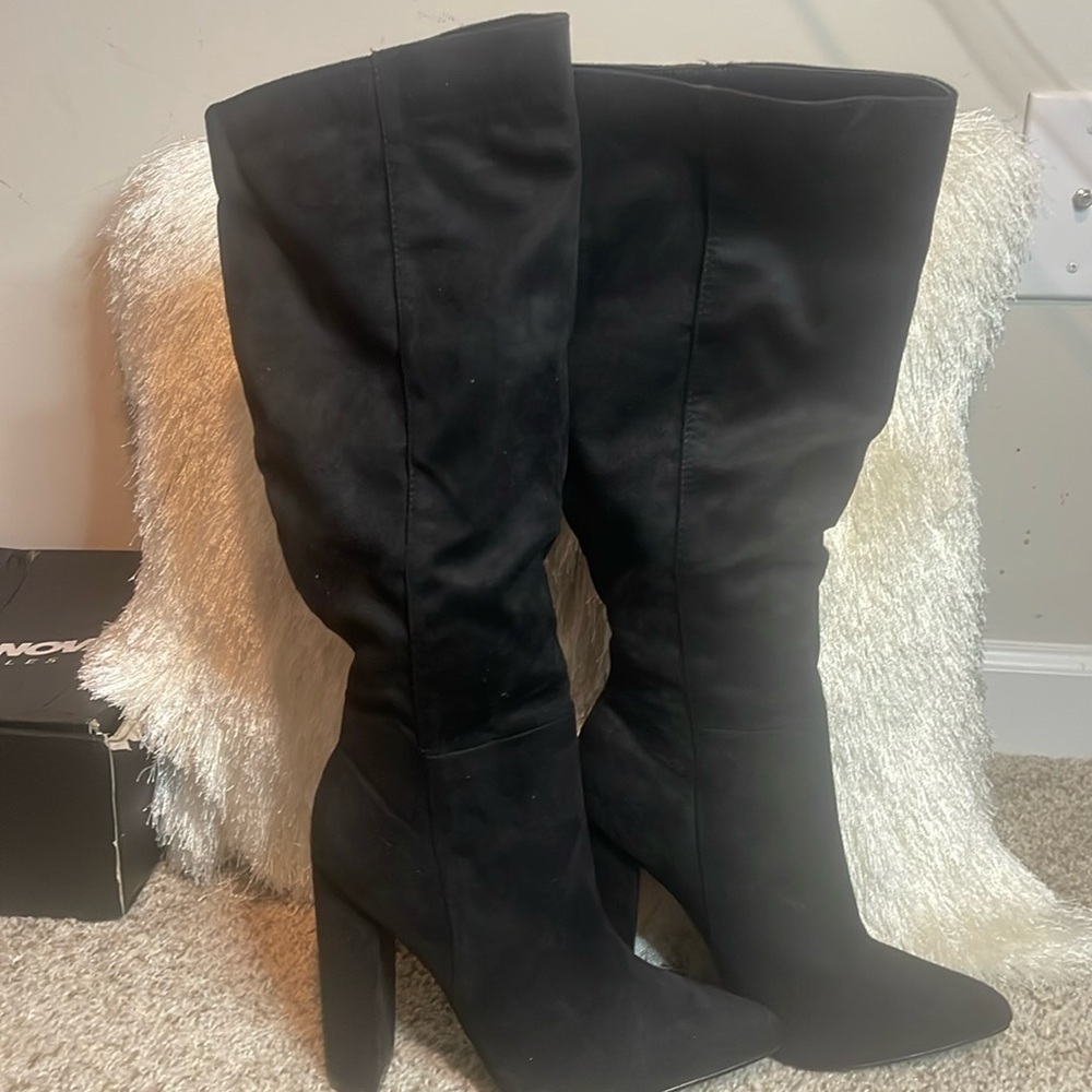 Black -calf high boots